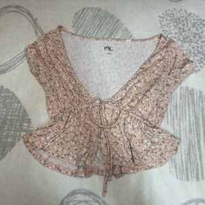 PacSun Floral Peach Blouse